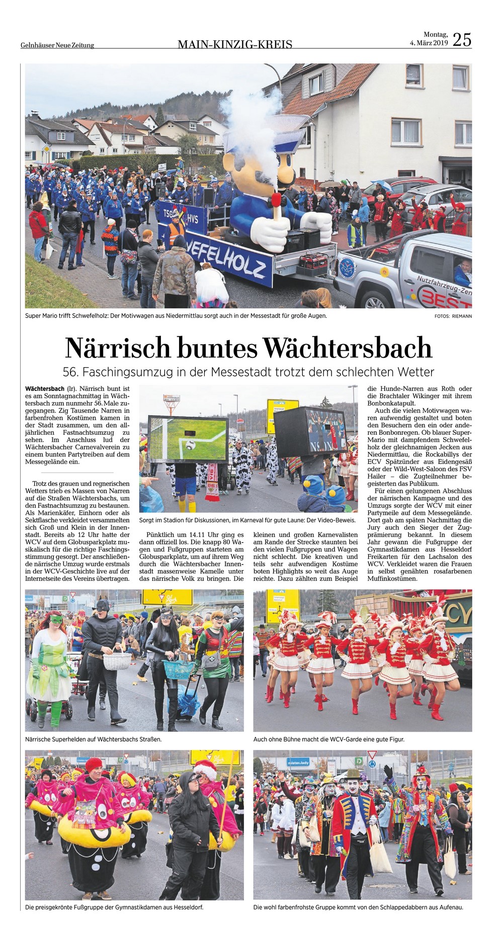 WCV Weiberfasching in der GNZ vom 1.3.2018